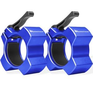 METEOR 50mm Blue Aluminium Olympic Barbell Collars Clamps
