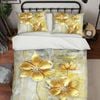 3D Golden Petals 153 Bed Pillowcases Quilt Queen Size