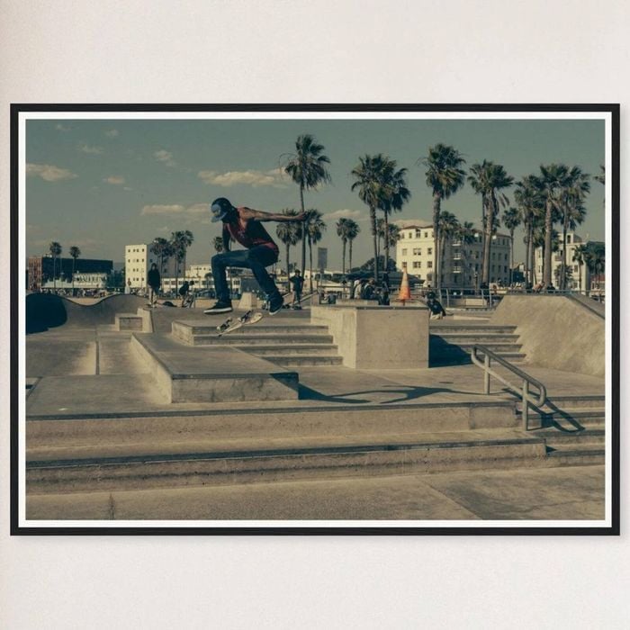 Galrie Stunning Skateboarding Photograph Capturing Skate Tricks, Black Frame, A2 42 x 60cm (16 x 24inch)