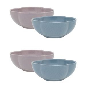 2x 2pc Ecology Matte Glaze Porcelain Bloom Round Dip Bowls 8cm Iris, Twilight