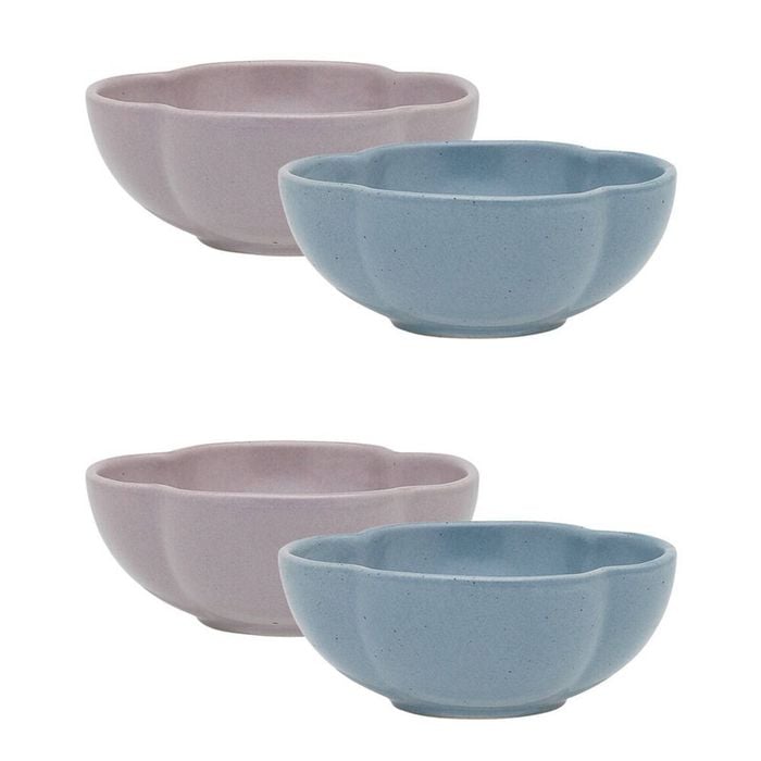 2x 2pc Ecology Matte Glaze Porcelain Bloom Round Dip Bowls 8cm Iris, Twilight