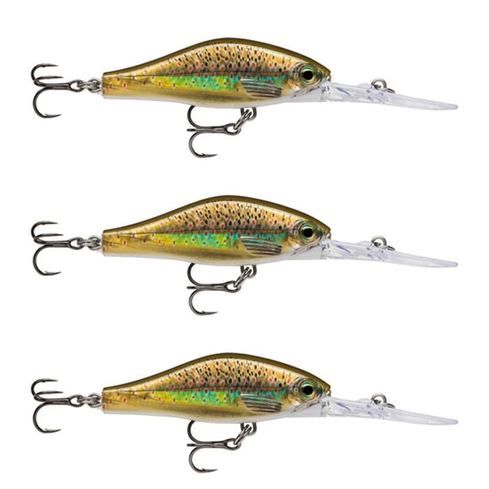 3x Rapala 5cm Shadow Rap Jack Deep Dive Crankbait Fish Lures - Live Trout