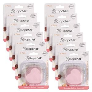 12x 5pc Topchef Silicone Cupcake Liner Patties Heart Multicoloured Assorted