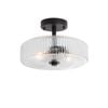 Oriel Lighting Worth Fluted Glass Ctc Pendant Light Black