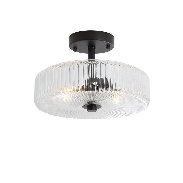 Oriel Lighting Worth Fluted Glass Ctc Pendant Light Black