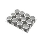 Kitchee Magnetic Spice Jar Tins And Steel Plate Set of 12