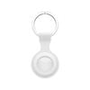 MEZON White Silicone Protective Case Holder for Apple AirTag with Keychain Ring