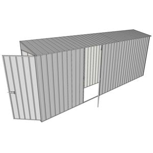 Build-a-Shed 0.8 x 5.2 x 2m Single Hinged Door Skillion Shed with Single Hinged Side Door - Zinc