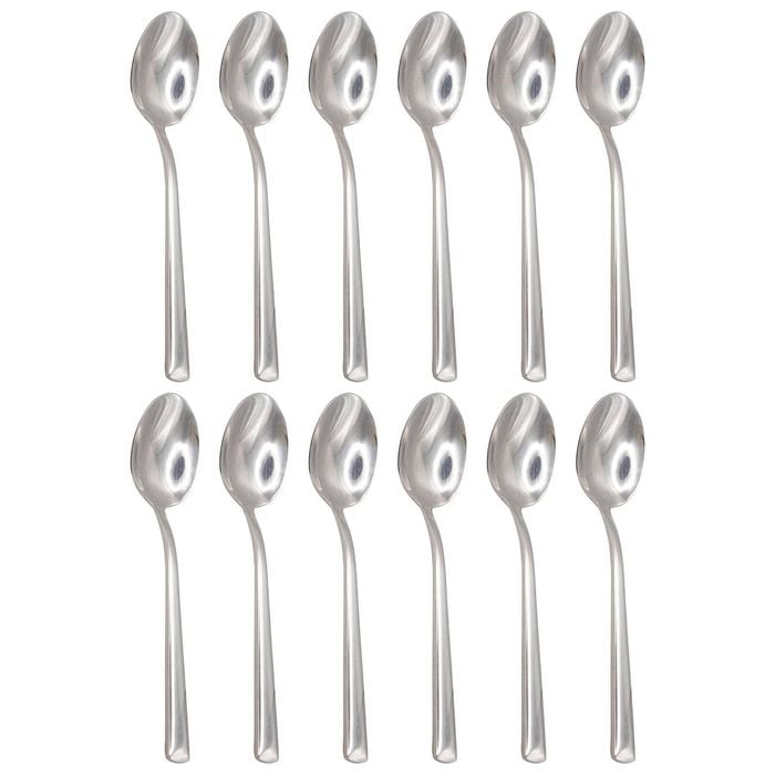 Tondo Stainless Steel Teaspoons - 14cm - 24x Durable Rust Resistant Stainless Steel Dishwasher Safe Flatware Set