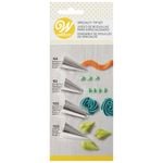 4pc Wilton Stainless Steel Specialty Piping Tip Set - Silver