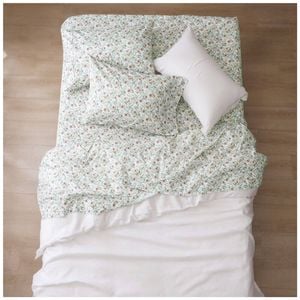 Renee Taylor 250TC Red Gum Leaves Patterned Cotton Sheet Set Green Long Single