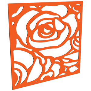 ProtectorAl 300-1200 x 300-1200mm Orange/Gloss White Roses Unframed Composite Deco Panel