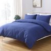 LINENOVA Microfiber Soft 1200TC Quilt Cover Set Navy Blue King