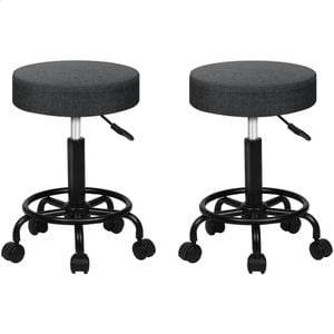 ALFORDSON Salon Stools Fabric Grey Black 2X