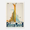 Galrie Vintage Ski Poster of Chamonix Mont Blanc: Summer and Winter Sports Art, Poster Only, A4 21 x 30cm (8 x 12inch)