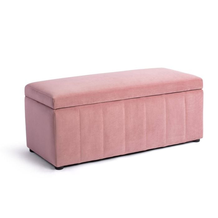 Becca Storage Ottoman Blanket Box Lounge Bench pink velvet