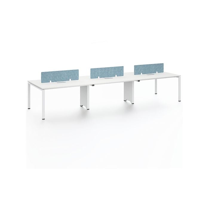 Emery 4.2M 6-Seater Office Table Without Cabinet White
