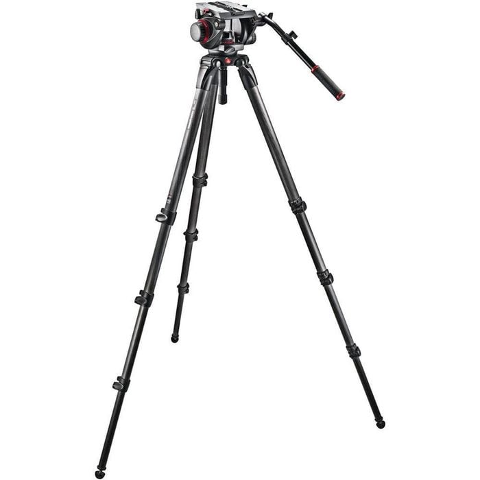 Manfrotto 536 Carbon Fiber Tripod With 509hd Video Head And Padded Carry Bag
