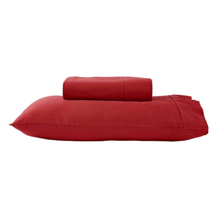 Bloomington 280TC 50% Polyester 50% Cotton Sheet Set Single Red