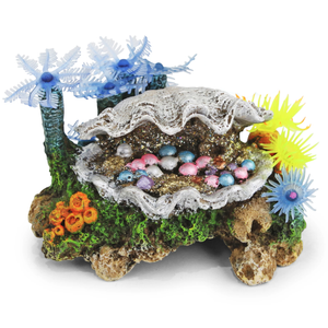 Kazoo White Clam W/Soft Coral & Plants (18940)