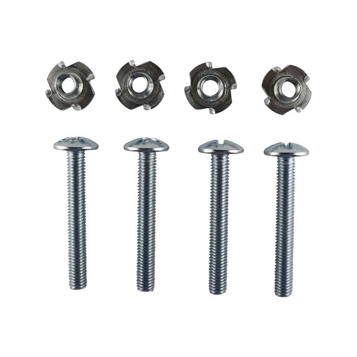Everhang M8 x 60mm Zinc Plated Tee Nut And Bolt - 4 Pack