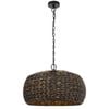 Telbix Antera Modern Pendant Hanging Lamp Light Metal Water Hyacinth Black Natural Matte
