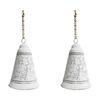 2x LVD Metal Bell Christmas Star Festive Decor Xmas Hanging Ornament Med White
