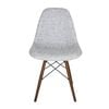 SK Designer Living | Replica Eames DSW Eiffel Chair | Fabric & Walnut - Textured Light Grey