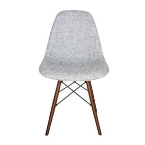 SK Designer Living | Replica Eames DSW Eiffel Chair | Fabric & Walnut - Textured Light Grey