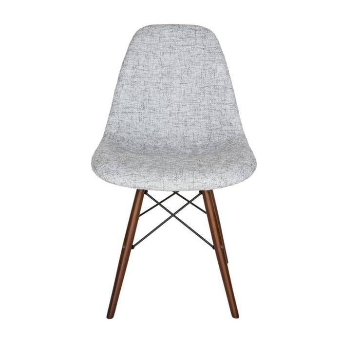 SK Designer Living | Replica Eames DSW Eiffel Chair | Fabric & Walnut - Textured Light Grey