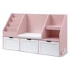 Keezi Kids Bookshelf Storage Organiser Toy Box Drawer Bench Seat Cabinet Pink