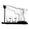 Kitchee 225mL Whisky or Wine Decanter Glass Pistol Set - 2 Glasses + Stand