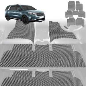 6D Diamond Car Floor Mats for Kia Carnival 2021-Current-Ultimate Set-Grey-Outback GT