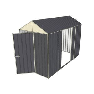 Build-a-Shed 1.5 x 3.0 x 2.3m Front Gable Single Hinged Narrow Shed with Double Sliding Doors - Grey