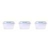 3PK Urban Kitchen Sm Storage Container w/ Clip Lock Silicone Lid Durable 26.8x19.8cm