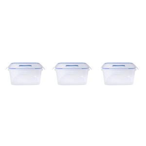 3PK Urban Kitchen Sm Storage Container w/ Clip Lock Silicone Lid Durable 26.8x19.8cm