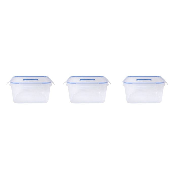 3PK Urban Kitchen Sm Storage Container w/ Clip Lock Silicone Lid Durable 26.8x19.8cm