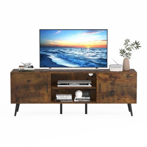 Advwin TV 140cm Wooden Entertainment Unit w/ Adjustable Height
