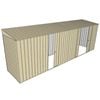 Build-A-Shed 1.2 x 6.0 x 2.0m Skillion Single with Double Sliding Side Doors Shed - Cream