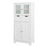 Costway Floor Storage Kitchen Organizer with 3-position Shelves White
