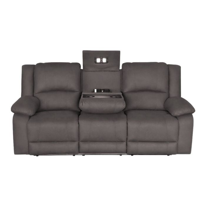 Anderson 3 Seater Fabric Electric Recliner Sofa Lounge Chair Latte Light Grey