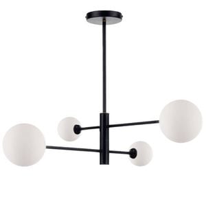 White Glass ORBIT 4 Light Pendant