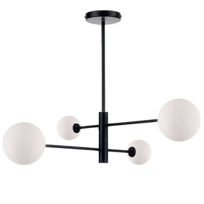 White Glass ORBIT 4 Light Pendant