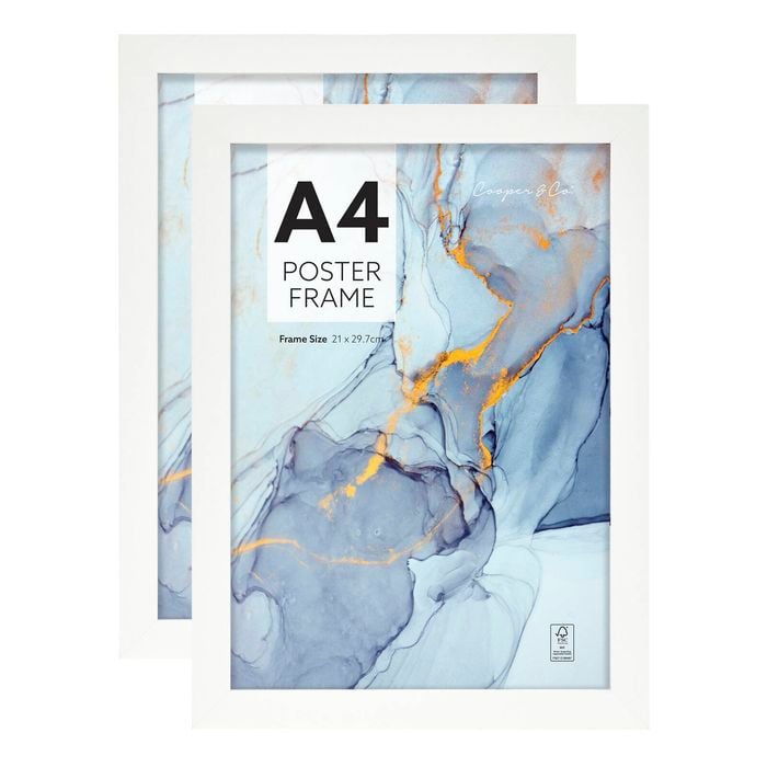 Cooper & Co. Set of 2 A4 Poster Photo Frames White