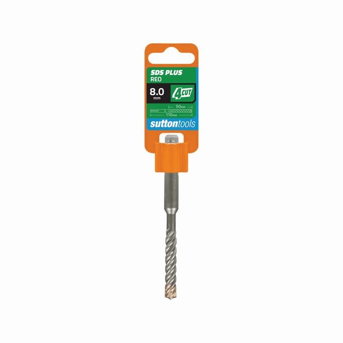 Sutton Tools 8.0 x 110mm 4 Cut SDS Plus Masonry Drill Bit