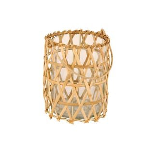 Maine & Crawford 16cm Ida Cane Lantern Glass Insert Candle Holder w/ Handle