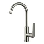 evekare 35mm Brushed Nickel Extended Lever Sink Mixer WELS 4 Star 7.5L/min