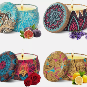 Blooming Bliss Candle Gift Set – Indulge In Lavender, Lemon, Rose & Fig Aromas Lz001