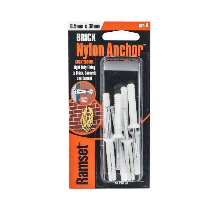 Ramset 6.5 x 38mm Brick Nylon Anchor - 8 Pack