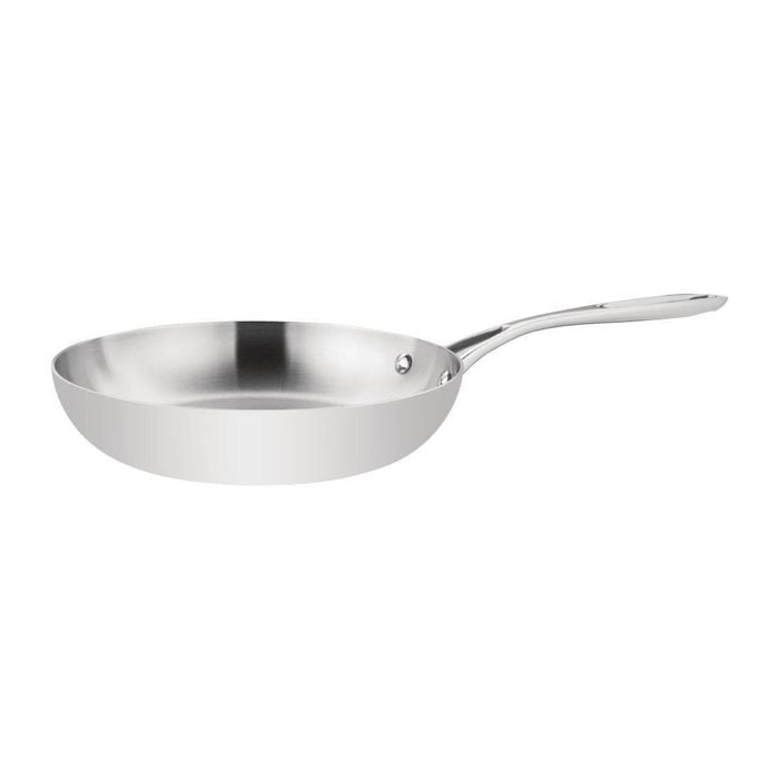 Vogue Frying Pan Stainless Steel & Aluminium Tri-wall Induction Compatible 240mm Commercial Cookware
